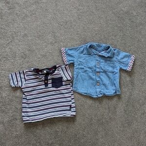 Ben Sherman polo Tshirt and denim shirt set baby boy 12 months